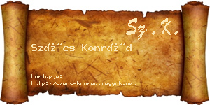 Szűcs Konrád névjegykártya